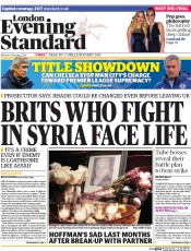 London Evening Standard Newspaper Front Page (UK) for 4 February 2014
