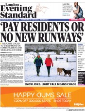 London Evening Standard Newspaper Front Page (UK) for 4 February 2015