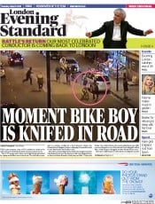 London Evening Standard Newspaper Front Page (UK) for 4 March 2015