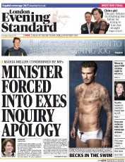 London Evening Standard Newspaper Front Page (UK) for 4 April 2014