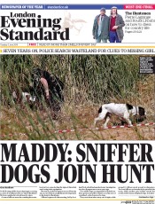 London Evening Standard (UK) Newspaper Front Page for 4 June 2014