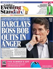 London Evening Standard Newspaper Front Page (UK) for 4 July 2012
