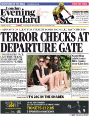 London Evening Standard (UK) Newspaper Front Page for 4 July 2014