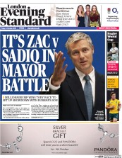 London Evening Standard (UK) Newspaper Front Page for 5 October 2015