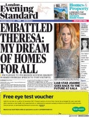 London Evening Standard (UK) Newspaper Front Page for 5 October 2017