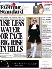London Evening Standard Newspaper Front Page (UK) for 5 November 2013