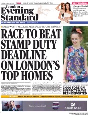 London Evening Standard (UK) Newspaper Front Page for 5 December 2014
