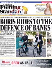 London Evening Standard Newspaper Front Page (UK) for 5 July 2012