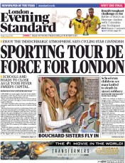 London Evening Standard Newspaper Front Page (UK) for 5 July 2014