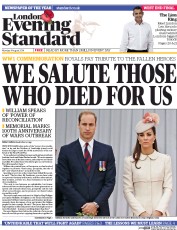London Evening Standard (UK) Newspaper Front Page for 5 August 2014