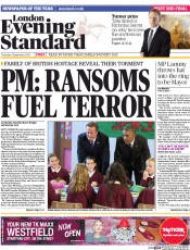 London Evening Standard (UK) Newspaper Front Page for 5 September 2014