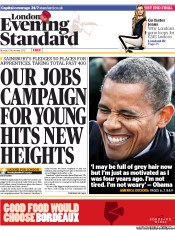 London Evening Standard (UK) Newspaper Front Page for 6 November 2012