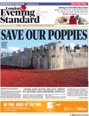 London Evening Standard (UK) Newspaper Front Page for 6 November 2014