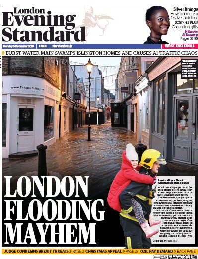 London Evening Standard Newspaper Front Page (UK) for 6 December 2016