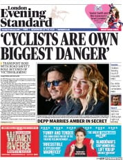 London Evening Standard (UK) Newspaper Front Page for 6 February 2015