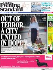 London Evening Standard (UK) Newspaper Front Page for 6 April 2017