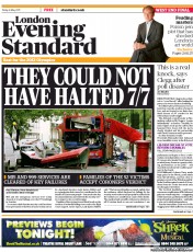 London Evening Standard (UK) Newspaper Front Page for 6 May 2011