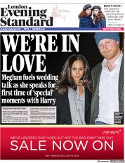London Evening Standard (UK) Newspaper Front Page for 6 September 2017