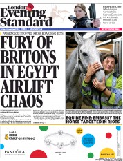 London Evening Standard (UK) Newspaper Front Page for 7 November 2015
