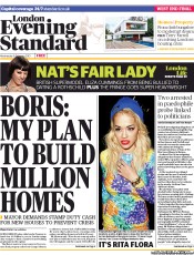 London Evening Standard Newspaper Front Page (UK) for 7 February 2013
