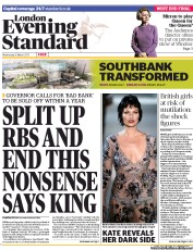 London Evening Standard Newspaper Front Page (UK) for 7 March 2013
