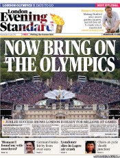 London Evening Standard (UK) Newspaper Front Page for 7 June 2012
