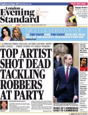 London Evening Standard (UK) Front Page for 25 January 