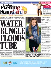 London Evening Standard (UK) Newspaper Front Page for 8 June 2012