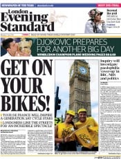 London Evening Standard Newspaper Front Page (UK) for 8 July 2014