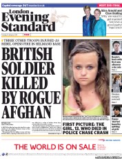 London Evening Standard (UK) Newspaper Front Page for 9 January 2013