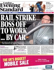 London Evening Standard (UK) Newspaper Front Page for 9 January 2017
