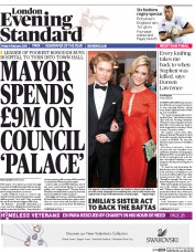 London Evening Standard (UK) Newspaper Front Page for 9 February 2015