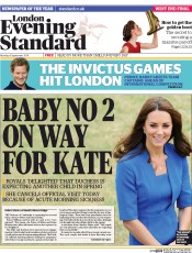 London Evening Standard (UK) Newspaper Front Page for 9 September 2014