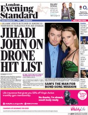 London Evening Standard Newspaper Front Page (UK) for 9 September 2015