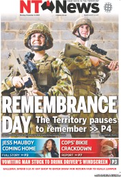 NT News (Australia) Newspaper Front Page for 11 November 2013