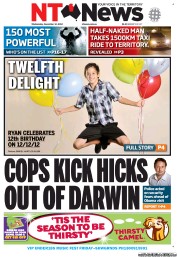 NT News (Australia) Newspaper Front Page for 12 December 2012