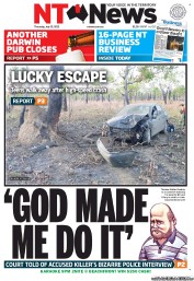 NT News (Australia) Newspaper Front Page for 12 July 2012