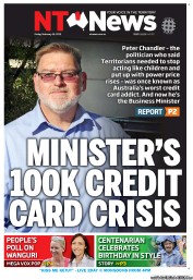 NT News (Australia) Newspaper Front Page for 14 February 2013