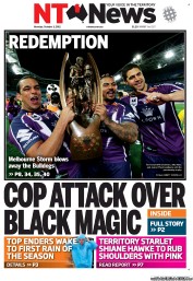 NT News (Australia) Newspaper Front Page for 1 October 2012