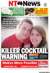 NT News (Australia) Newspaper Front Page for 26 December 2012