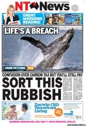 NT News (Australia) Newspaper Front Page for 2 June 2012