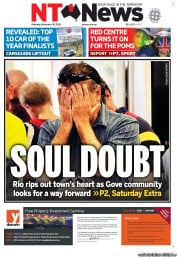 NT News (Australia) Newspaper Front Page for 30 November 2013