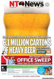 NT News (Australia) Newspaper Front Page for 3 August 2012