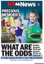 NT News (Australia) Newspaper Front Page for 3 September 2013