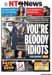 NT News (Australia) Newspaper Front Page for 7 November 2013