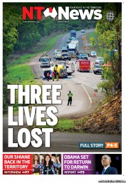 NT News (Australia) Newspaper Front Page for 9 November 2012