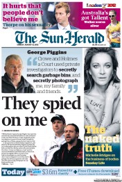 Sun Herald (Australia) Newspaper Front Page for 12 August 2012