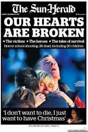 Sun Herald (Australia) Newspaper Front Page for 16 December 2012