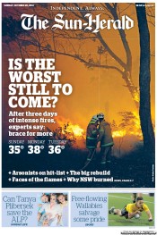 Sun Herald (Australia) Newspaper Front Page for 20 October 2013