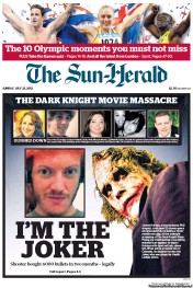 Sun Herald (Australia) Newspaper Front Page for 22 July 2012